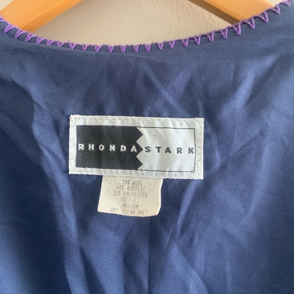 Rhonda Stark Navajo Southwest Wool Blend Blanket Vest Women’s Size Medium - Picture 6 of 11